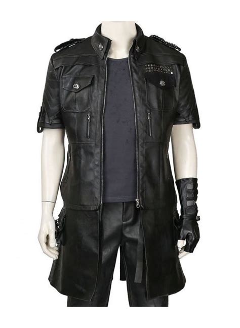 noctis jacket replica|Final Fantasy 15 Noctis Genuine Leather Black Coat .